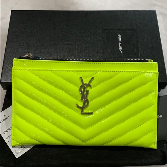Saint Laurent Handbags - ❌SOLD❌ Saint Laurent Neon Yellow Pouch